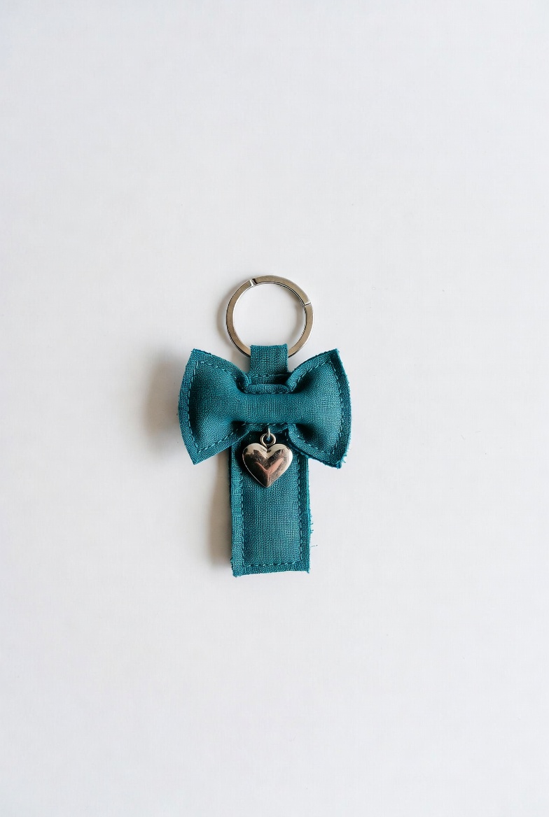 Teal Fabric Keychain