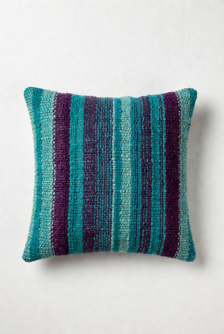 Teal & Purple Stripe Pillow